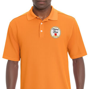 Greg Norman Polo Shirt Mens Size L Orange Golf Performance Michelob at Kingsmill